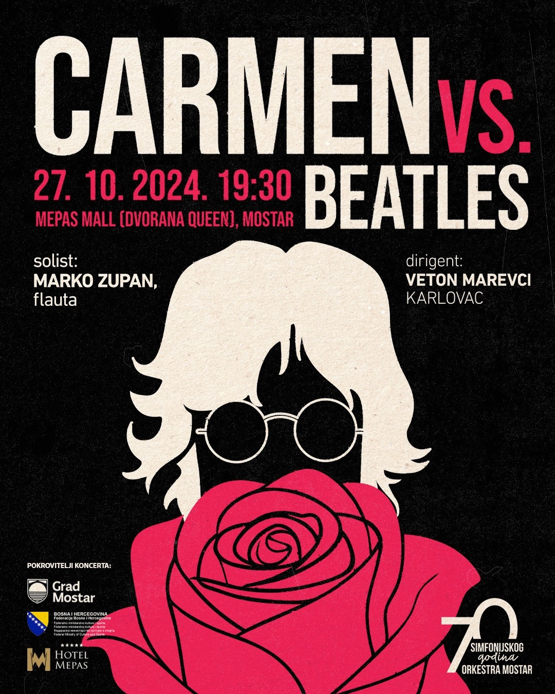 Večeras u Mostaru: S Carmen u susret Beatlesima